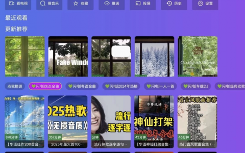 闪电音乐TV版 v6.6 电视TV音乐软件 客厅秒变音乐厅-绿动下载