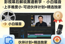 影视幕后解说赛道教学,小白福音,可进伙伴计划+精选独家-绿动下载