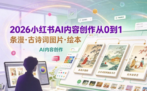 2026小红书AI内容创作从0到1:学习条漫、古诗词图片、绘本-绿动下载