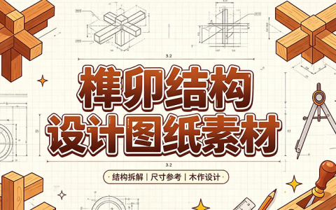 榫卯结构设计图纸素材，古建筑工匠工艺图解-绿动下载